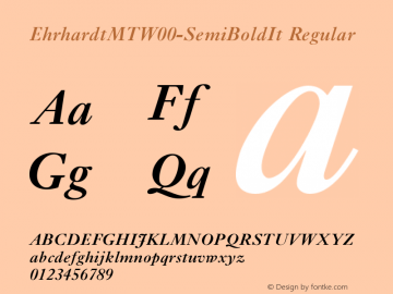 Ehrhardt MT W00 SemiBold Italic Version 1.00图片样张