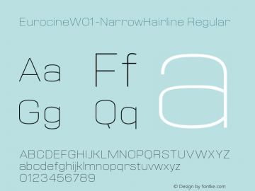 Eurocine W01 Narrow Hairline Version 1.00 Font Sample