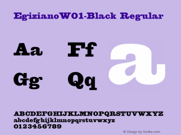 Egiziano W01 Black Version 1.1 Font Sample