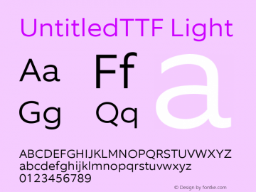 UntitledTTF Version 1.0 Font Sample