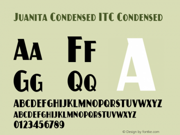 Juanita Condensed ITC Condensed Version 001.001 Font Sample