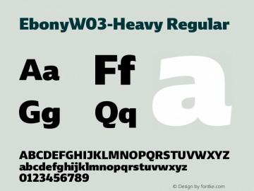 Ebony W03 Heavy Version 1.00 Font Sample