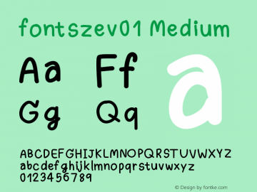 fontszev01 Version 001.000 Font Sample