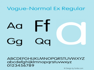 Vogue-Normal Ex Regular Unknown Font Sample