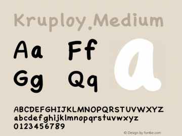 Kruploy Version 001.000 Font Sample