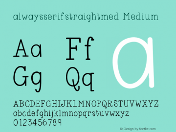 alwaysserifstraightmed Version 001.000图片样张