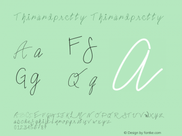 Thinandpretty Version 001.000 Font Sample