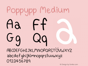 Poppypp Version 001.000 Font Sample