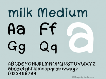 milk Version 001.000 Font Sample