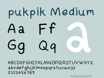 pukpik Version 001.000 Font Sample