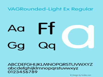 VAGRounded-Light Ex Regular Unknown图片样张