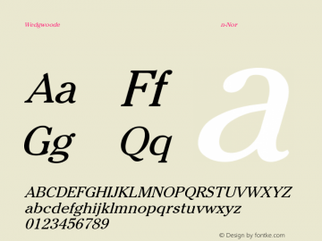 Wedgwooden-Normal Italic Converted from C:\WINDOWS\SYSTEM\wedg.TF1 by ALLTYPE图片样张