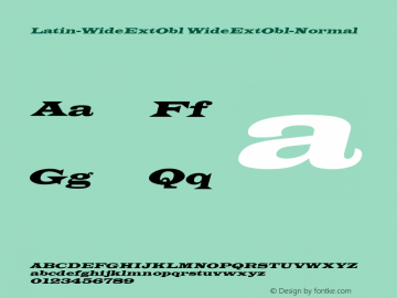 Latin-WideExtObl WideExtObl-Normal Version 001.000 Font Sample