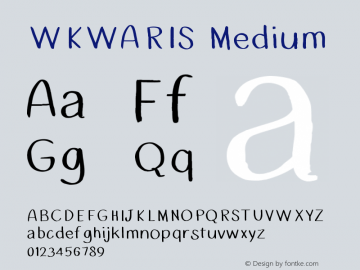 WKWARIS Version 001.000 Font Sample