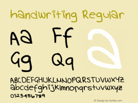 handwriting Regular Lanier My Font Tool for Tablet PC 1.0 Font Sample