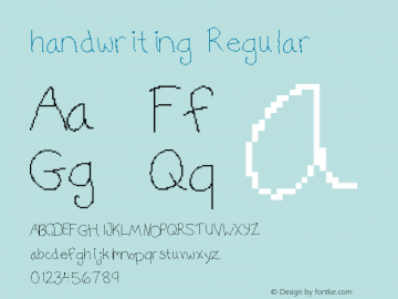 handwriting Regular Version 1.0 Font Sample