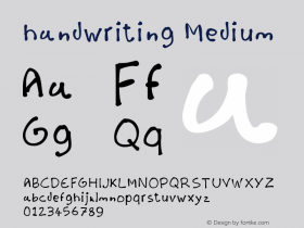 handwriting Medium Version 001.000 Font Sample