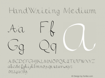 HandWriting Medium Version 001.000 Font Sample