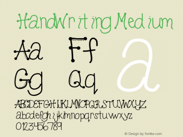 HandWriting Medium Version 001.000 Font Sample