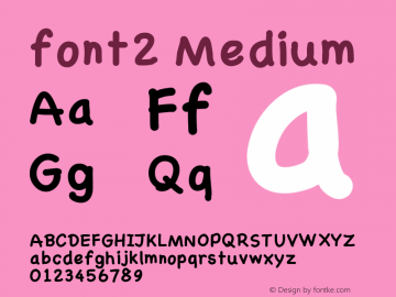 font2 Version 001.000 Font Sample