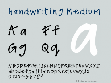 handwriting Medium Version 001.000图片样张
