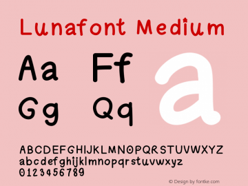 Lunafont Version 001.000 Font Sample