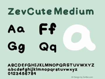 ZevCute Version 001.000 Font Sample