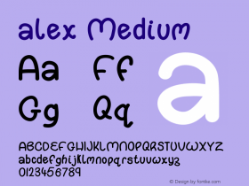 alex Version 001.000 Font Sample