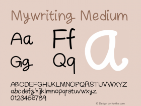 Mywriting Version 001.000 Font Sample