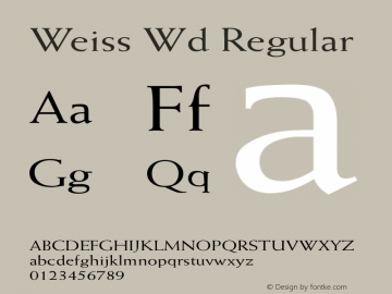 Weiss Wd Regular Unknown Font Sample