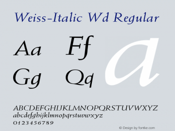 Weiss-Italic Wd Regular Unknown图片样张