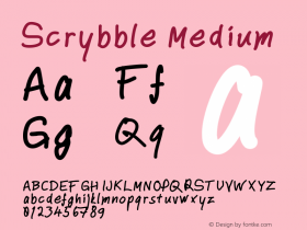 Scrybble Version 001.000 Font Sample