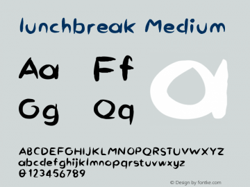 lunchbreak Version 001.000 Font Sample