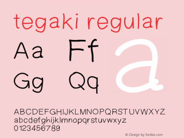 tegaki-regular Version 001.000图片样张