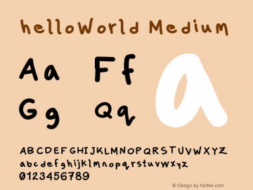 helloWorld Version 001.000 Font Sample