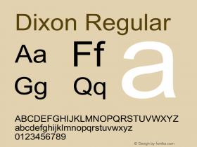 Dixon Regular Unknown Font Sample