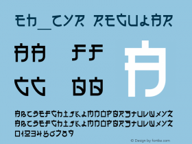 Eh_cyr Regular Version 1.2; 2001 Font Sample