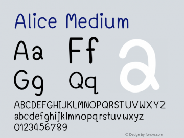 Alice Version 001.000 Font Sample