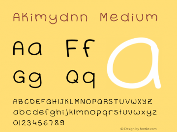 AKimydnn Version 001.000 Font Sample