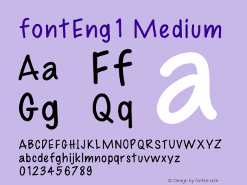 fontEng1 Version 001.000 Font Sample