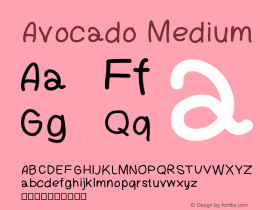 Avocado Version 001.000 Font Sample