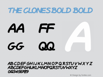 TheClonesBold Version 001.000 Font Sample