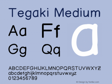 Tegaki Version 001.000 Font Sample