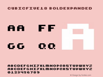 CubicFive18 BoldExpanded Version 2.0; November 20, 2001图片样张