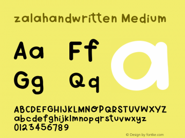 zalahandwritten Version 001.000 Font Sample