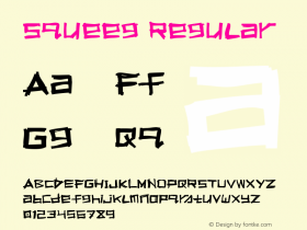 Squeeg Regular Macromedia Fontographer 4.1 2001.12.04 Font Sample