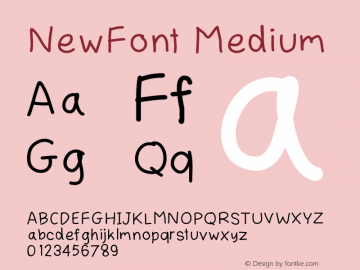 NewFont Version 001.000 Font Sample