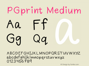 PGprint Version 001.000 Font Sample