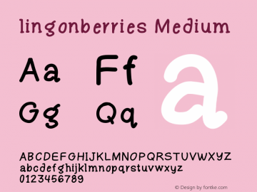 lingonberries Version 001.000 Font Sample