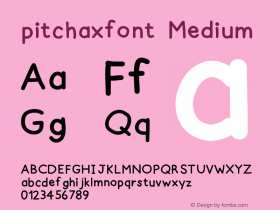 pitchaxfont Version 001.000 Font Sample